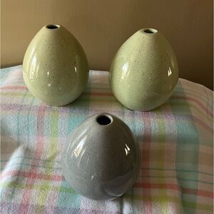 Set of Three Speckled Ceramic Bud Vases